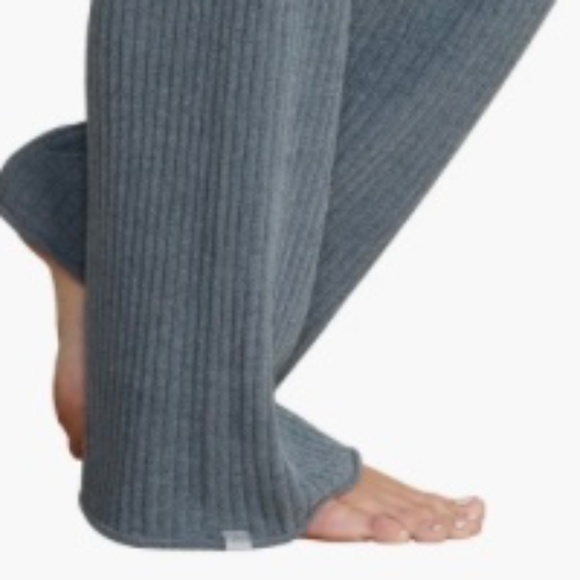 New Barefoot Dreams Women’s CozyChic Ultra Lite Rib Rolled Edge Pant Blue Cove - Picture 5 of 6